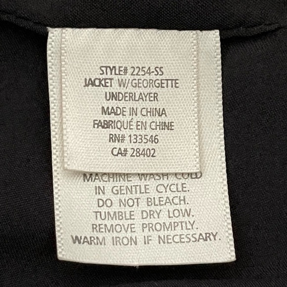 NWT ecru Women's Black Blazer Jacket with Georgette Under Layer Size 4 - Picture 7 of 8